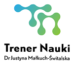 Logo Trener Nauki. Dr Justyna Małkuch- Świtalska